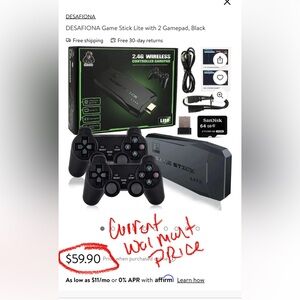 Game Stick Lite 4K Console with 2 Black Controllers
